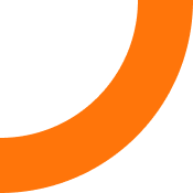 A thick, orange curved band against a black background, forming part of a circular shape—reminiscent of a plumber’s pipe, as seen in Tampa’s modern plumbing designs.