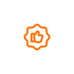 An orange thumbs up icon inside a gear-shaped outline, centered on a white circular background—perfect for representing trusted Tampa plumbing services.